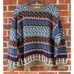United Colors of Benetton Fair Isle Sweater Made in Italy Vintage Knit